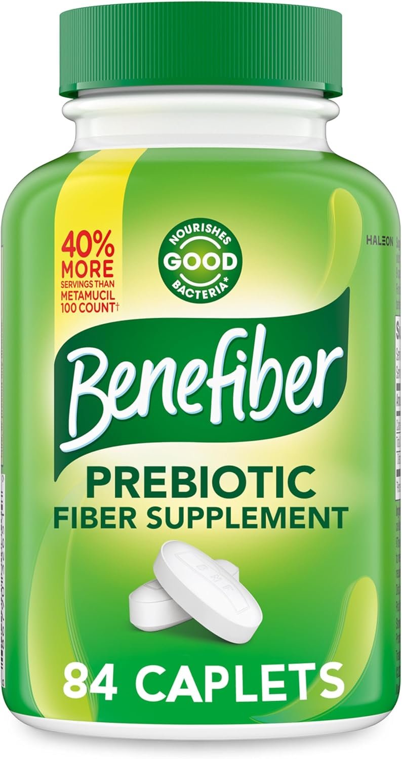 Benefiber Prebiotic Fiber Supplement Caplets, 84 count | Plant-based Prebiotic Fiber, Supports Gut Health by Nourishing Good Gut Bacteria, GLP-1 Support for Digestive Health