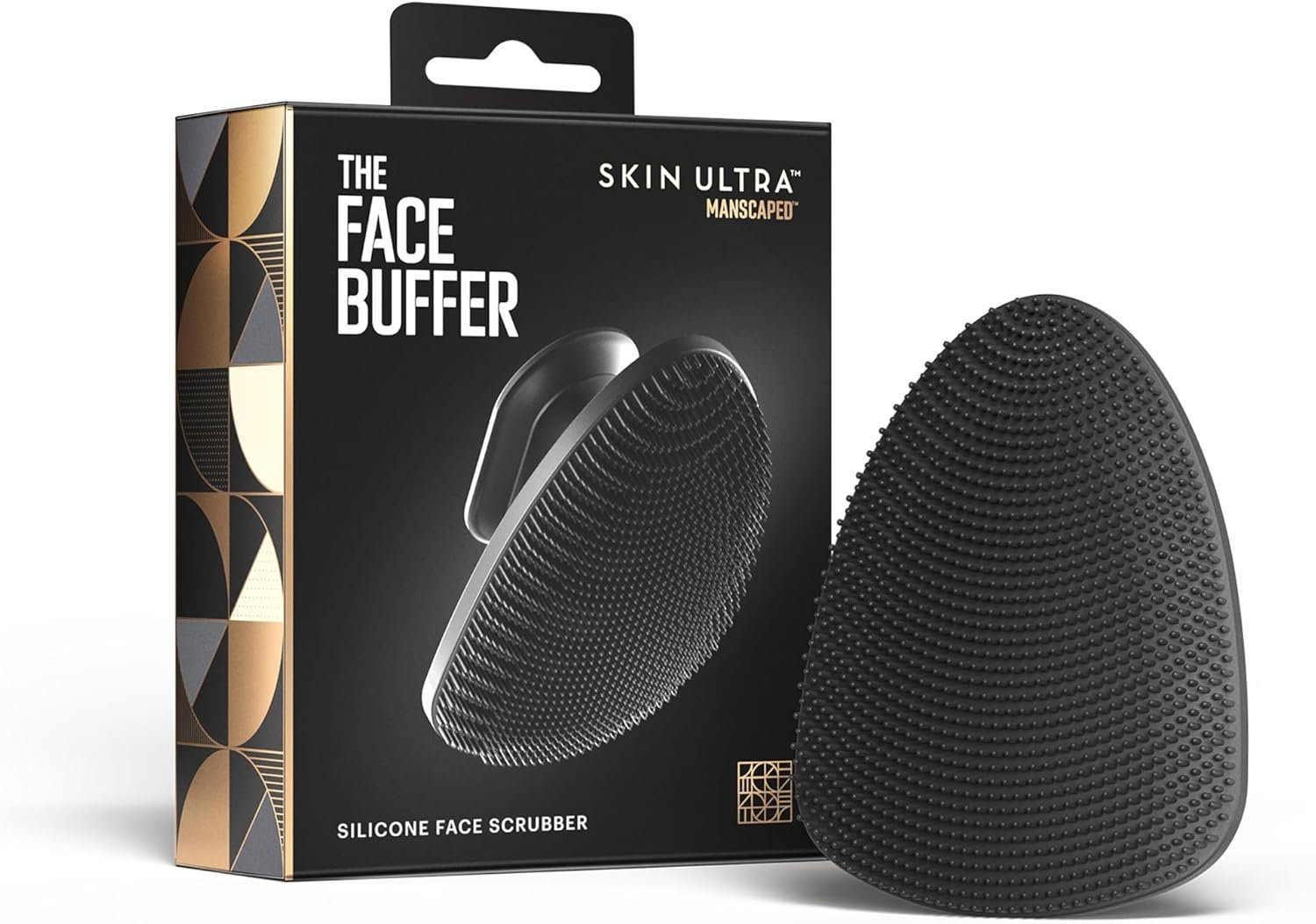 MANSCAPED® The Face Buffer – Men’s Silicone Face Scrubber for Nourishing, Deep Cleaning & Exfoliating Your Skin, No-Slip Suction Cup Handle, Gentle Face Massage, 1-Pack