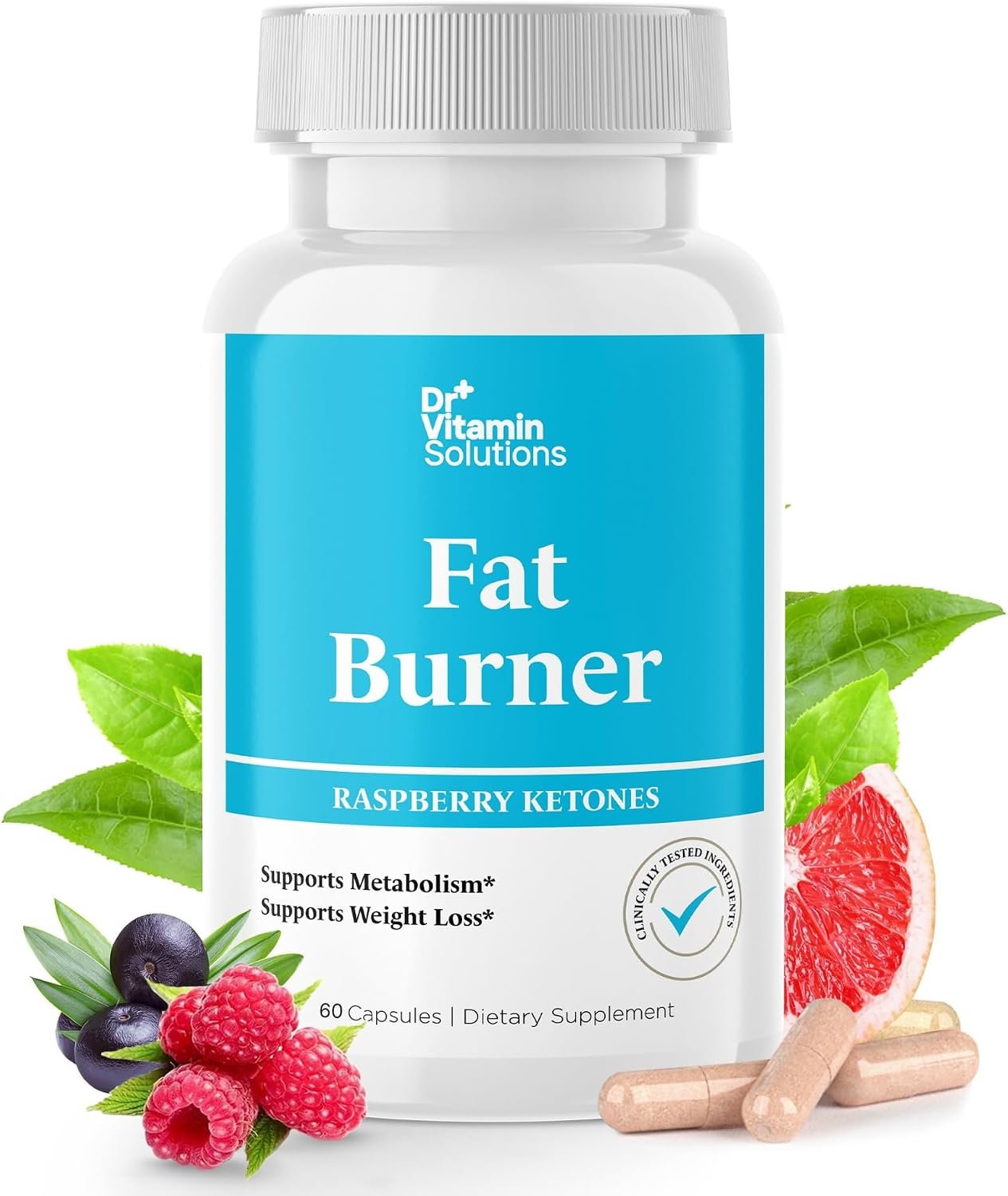 Fat Burner for Women and Men, Weight Loss, GLP-1 Support, Appetite Control | Raspberry Ketones, Green Tea, African Mango, Apple Cider Vinegar, Thermogenic, Appetite Suppressant, 60 Capsules, Non-GMO