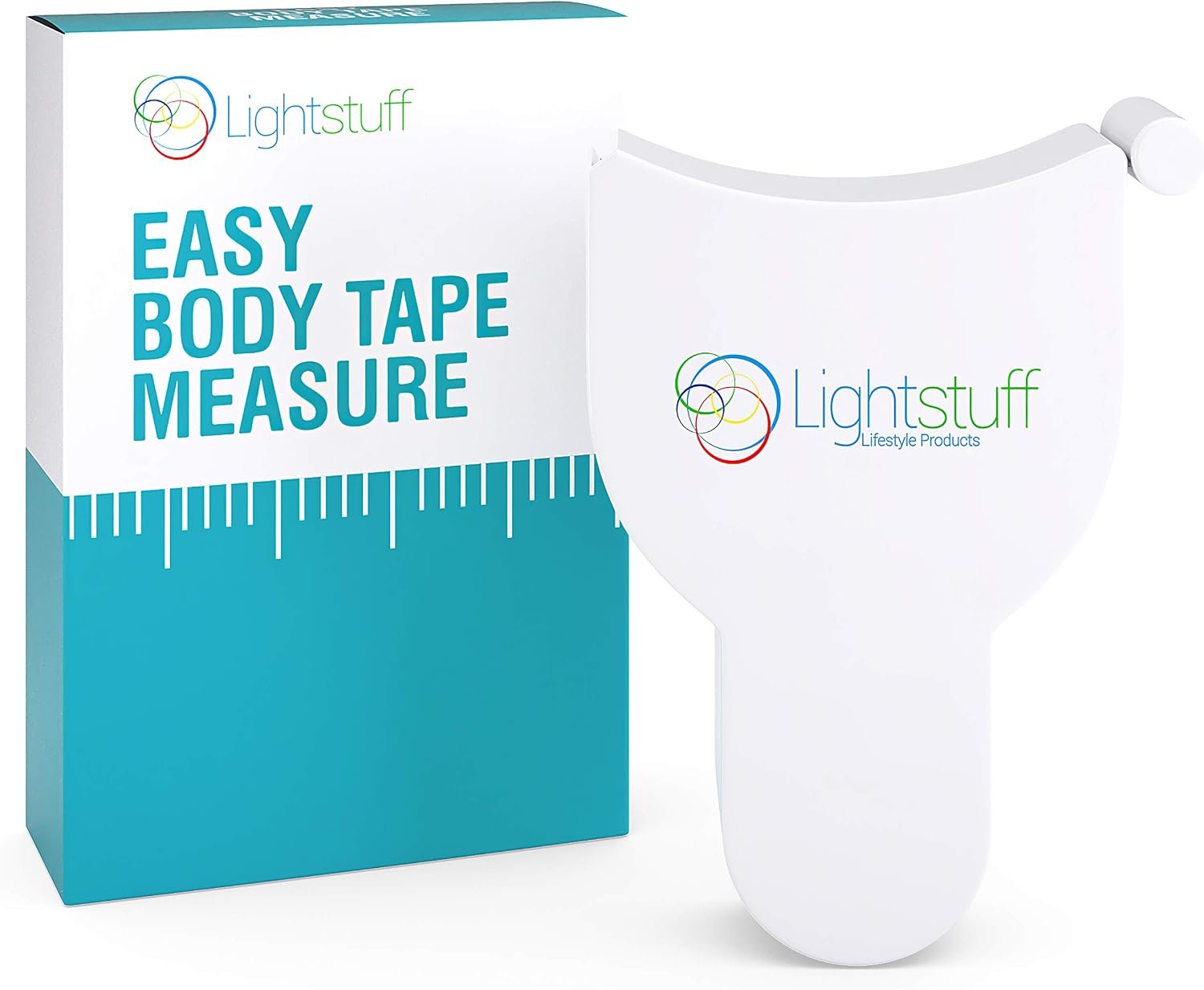 Lightstuff Easy Body Tape Measure, 60 in/150 cm – Measure Yourself with One Hand – Retractable Body Measuring Tape, Lock Pin & Push-Button Retract – Track Weight Loss & Muscle Gain for Women & Men