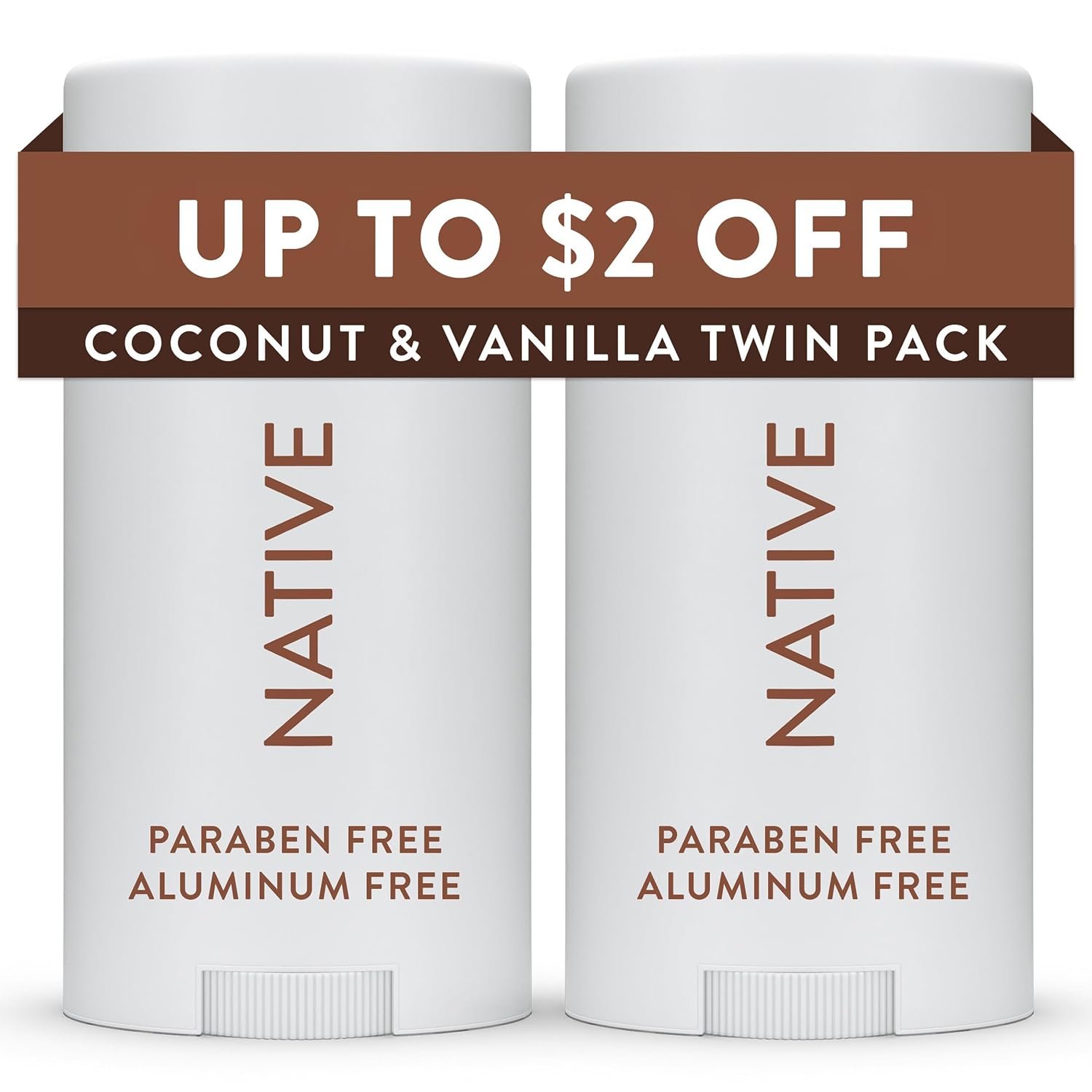 Native Deodorant Contains Naturally Derived Ingredients, 72 Hour Odor Control, Deodorant for Women and Men, Aluminum Free, Coconut & Vanilla 2.3 oz (Pack of 2)
