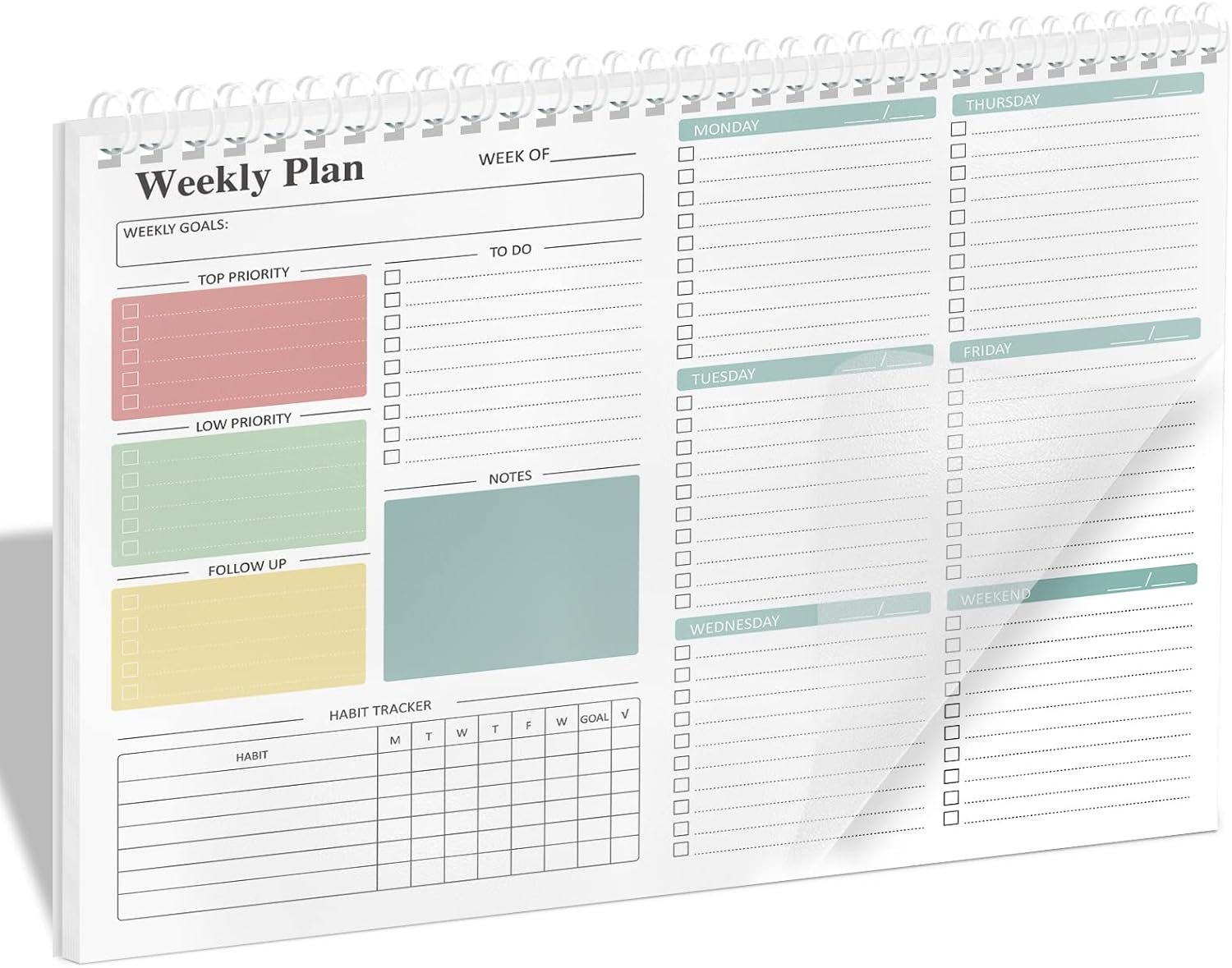 Weekly To Do List Notepad – Daily To Do List Undated 52 – Week Sheets, 8.5×11″ Weekly Goal Notebook, Habit Tracker Journal, Excellent for Student School Work Personal Productivity Organizer