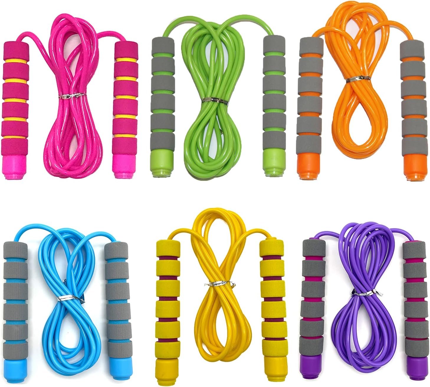 Adjustable Jump Ropes for Kids – Colorful Skipping Ropes with Soft Foam Handles – Ideal for Outdoor & Indoor Play, Fun Games Activity, Fitness, Exercise and Party Favors