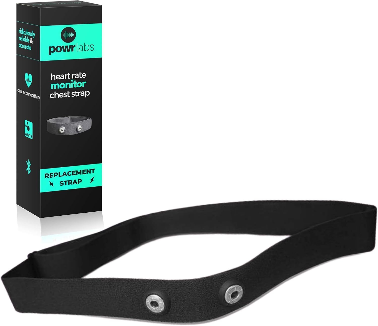 Heart Rate Monitor Replacement Chest Strap | 80% nylon, 20% spandex — 15+ hour comfort, Adjustable M–XXL: fits 24″ to 40″, stretches to 61″, Quick-connect clasp