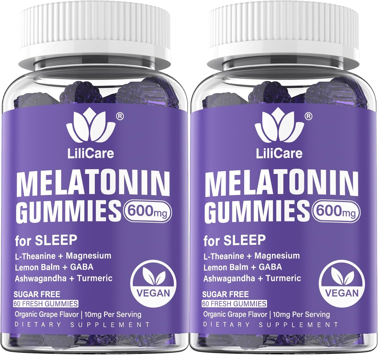 Melatonin 20mg Sleep Gummies for Adults w/ Magnesium L-Theanine GABA, Vegan | Melatonin Gummy Extra Strength w/ Ashwagandha, Turmeric, Lemon Balm & Chamomile for Healthy Sleep Cycles, Grape Flavor, 120ct