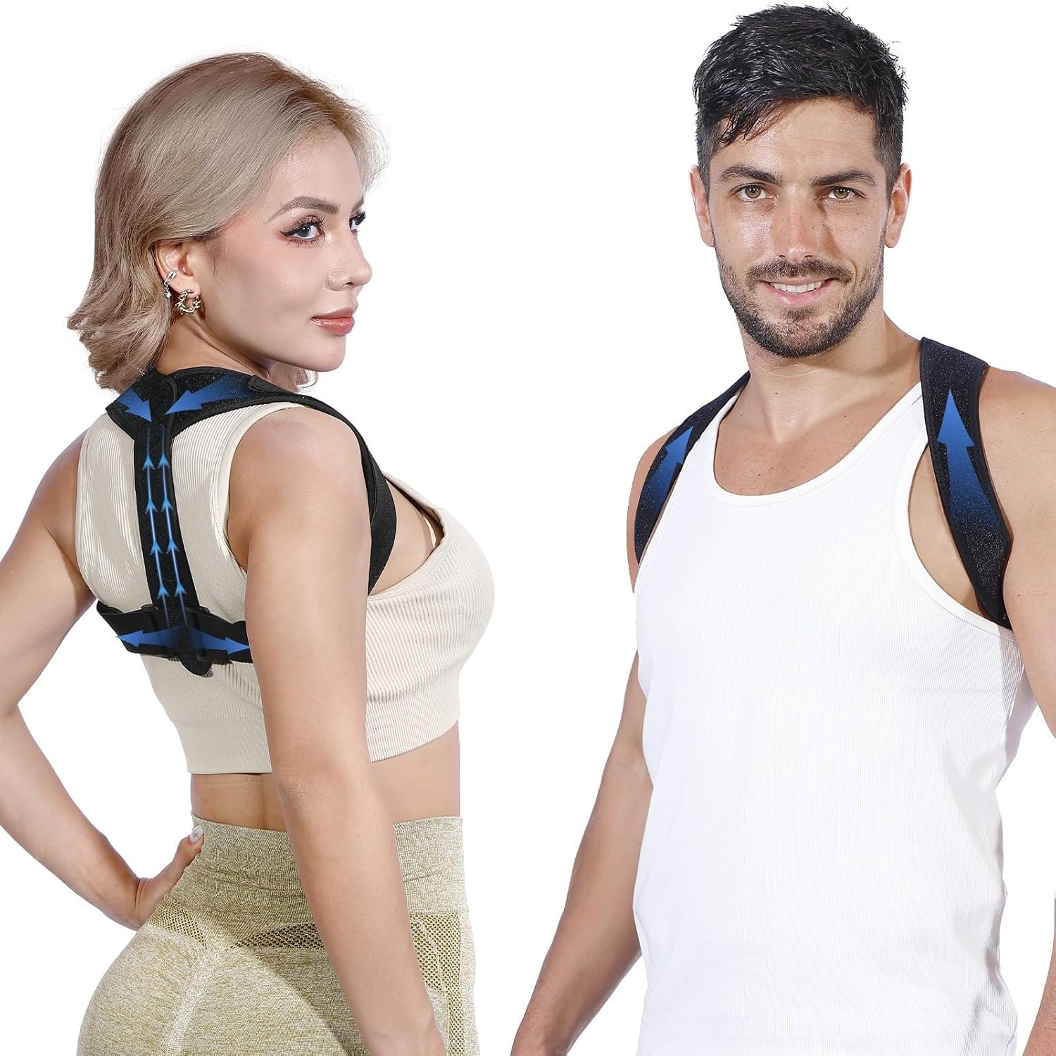 Posture Corrector for Women & Men – Adjustable Upper Back Brace Straightener Suitable for Lumbar, Shoulder, Neck, Scoliosis, Providing Comfortable Elastic Support and Pain Relief