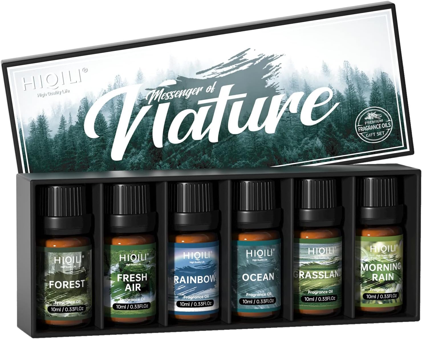 HIQILI Nature Fragrance Oil Trial Set, Scented Oil for DIY & Diffuser | Essential Oils Set for Soy Candles Slime Home Car Aromatherapy, for Men Women Halloween Thanksgiving – 6x10ml