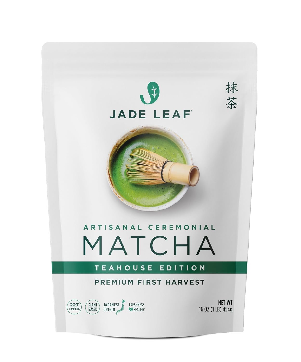 Jade Leaf Matcha Powder, Ceremonial Grade Matcha Powder, 454g / 16oz