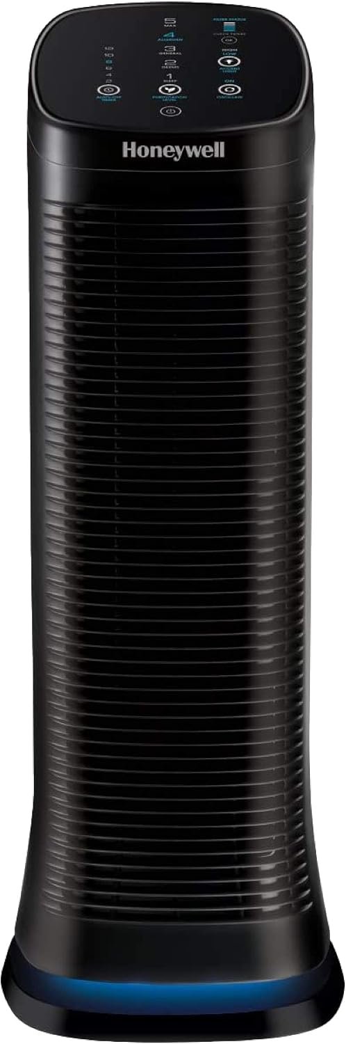 Honeywell Air Genius 5 Air Purifier for Large Rooms up to 1200 Ft², Permanent Washable Filters, Reduces Dust, Pollen, Pet Dander, Odors, Smoke, Black, HFD320 | Permanent Washable Filters, Reduces Dust, Pollen, Pet Dander, Odors, Smoke,