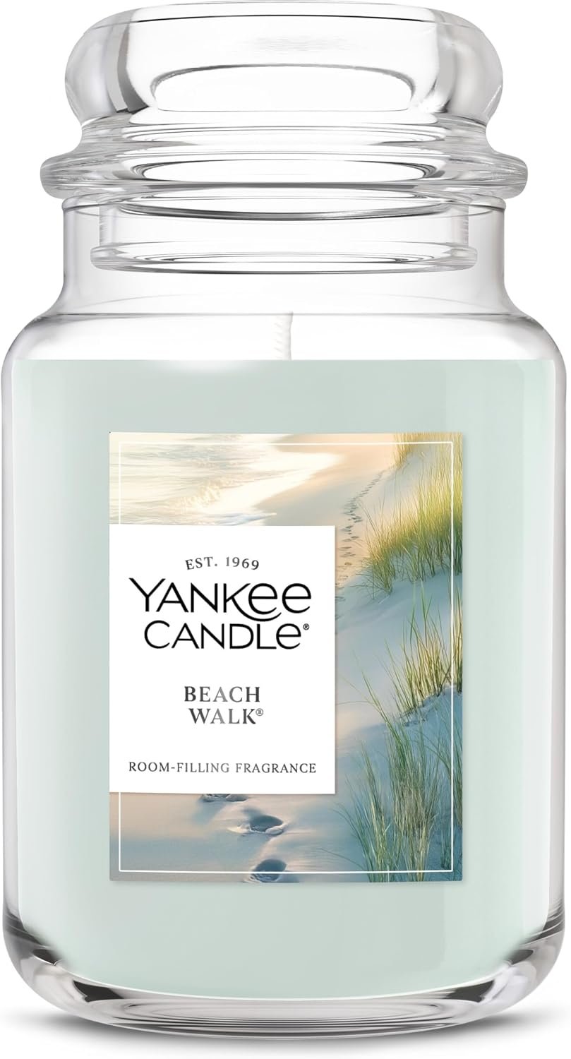 Yankee Candle Beach Walk Scented Candle, 22oz Large Jar with up to 150 Hour Burn Time, Giftable