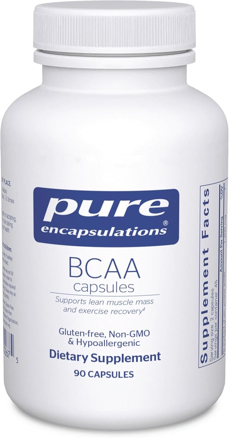Pure Encapsulations BCAA Capsules | Hypoallergenic Supplement to Support Muscle Function During Exercise* | 90 Capsules | Hypoallergenic Supplement to Support Muscle Function During Exercise*, Supports Lean Muscle
