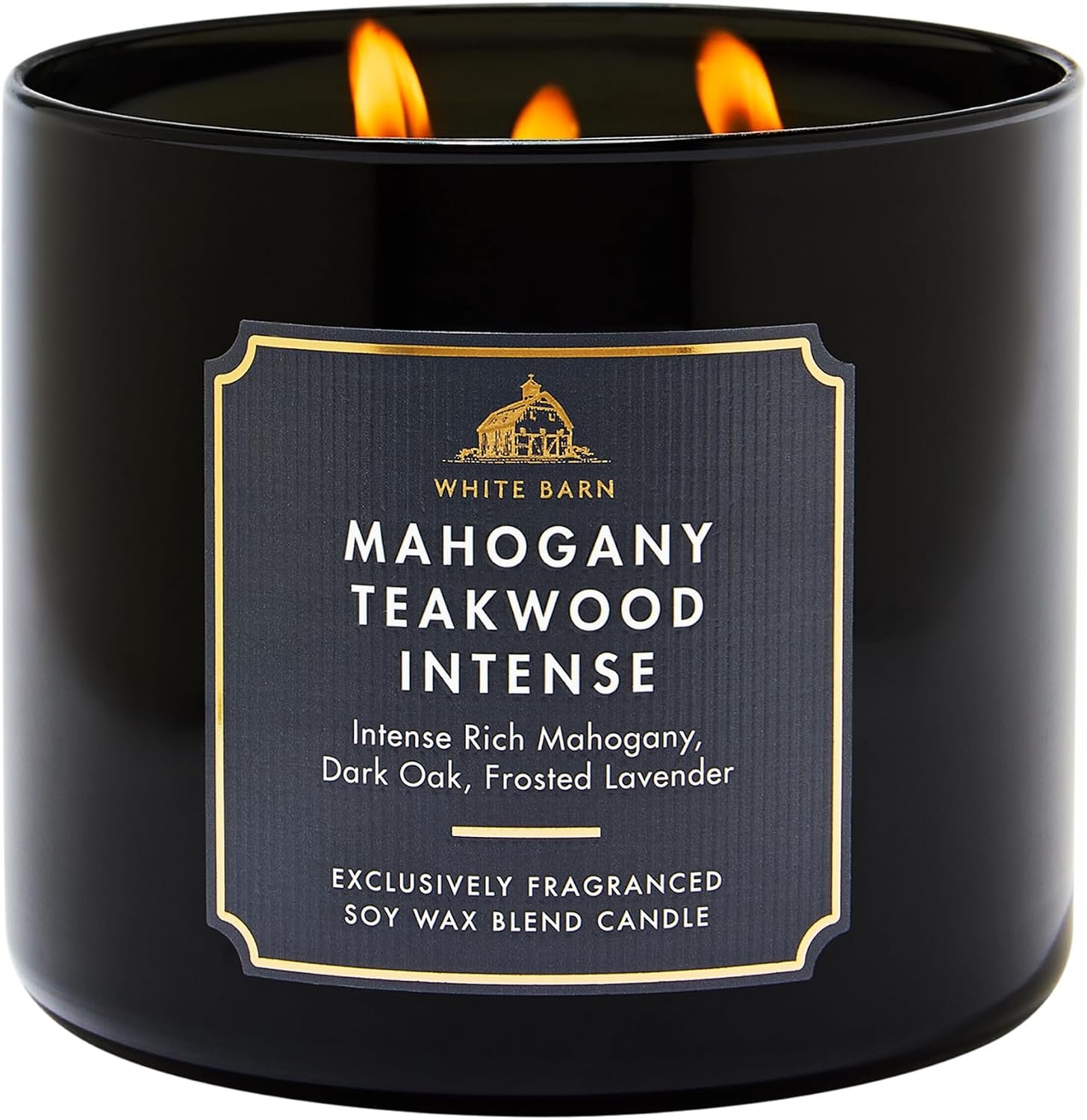 Bath & Body Works Mahogany Teakwood Intense 3-Wick Candle – Scented Candle for At-Home Use – Long-Lasting, Room-Filling Fragrance – High Fragrance Oil Concentration – Soy Wax Blend