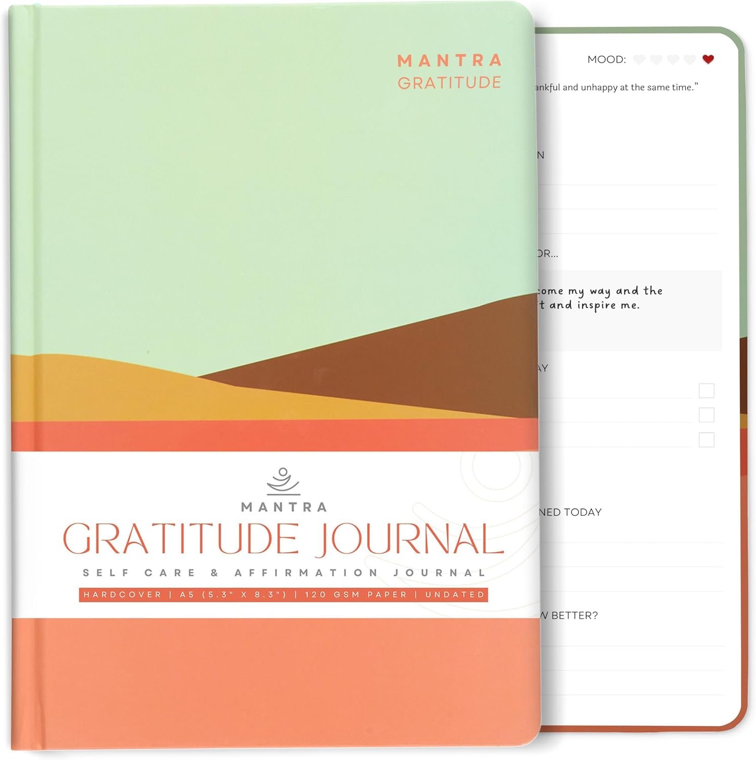 Gratitude Journal For Women & Men – Mental Health, Self Love & Self Care Journal – Morning – 5.8″ x 8.3″ – Mantra Planner