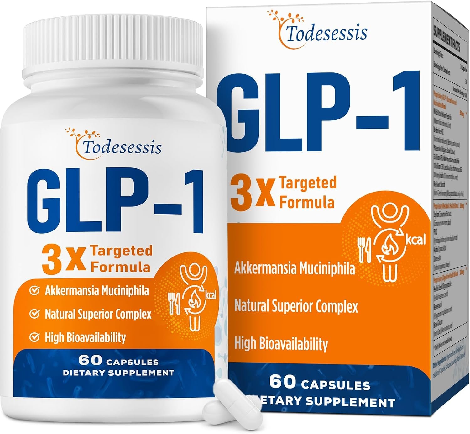 GLP-1 Supplement, GLP-1 with Akkermansia Probiotic, Berberine, 60 Capsules | Advanced 14-in-1 Organic Formula, Natural GLP1 for Metabolism, Digestion & Gut Health, Gentle on the Stomach, Vegan