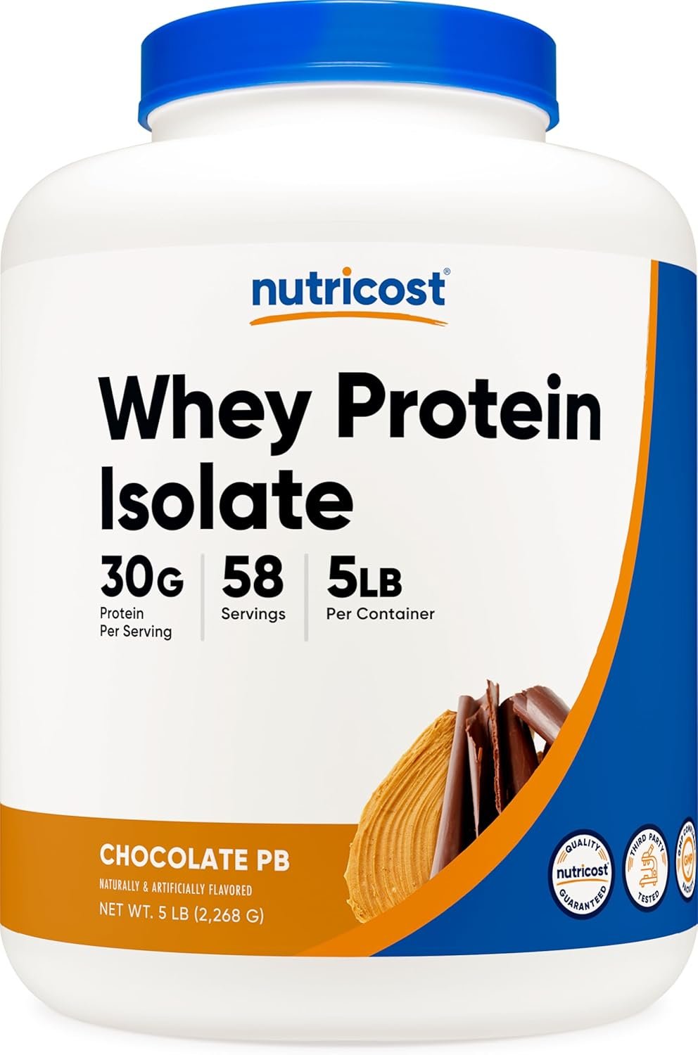 Nutricost Whey Protein Isolate Powder (Chocolate Peanut Butter) 5LB | Gluten-Free, GMO-Free