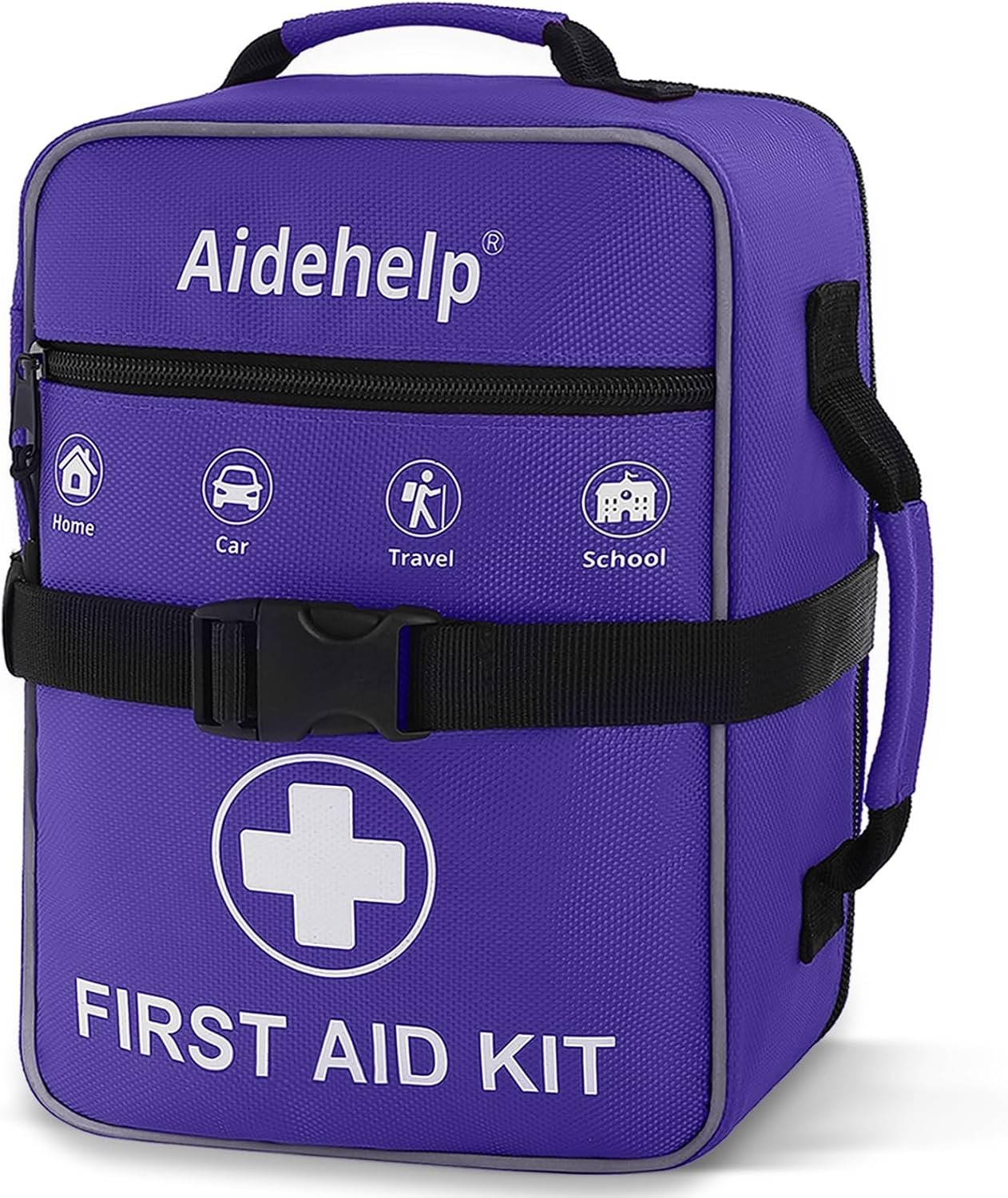 520 Pieces Premium First Aid Kit – Large Emergency Medical Kit for Survival, Car, Home, Travel, Camping, Backpack, Hiking, School (Purple)