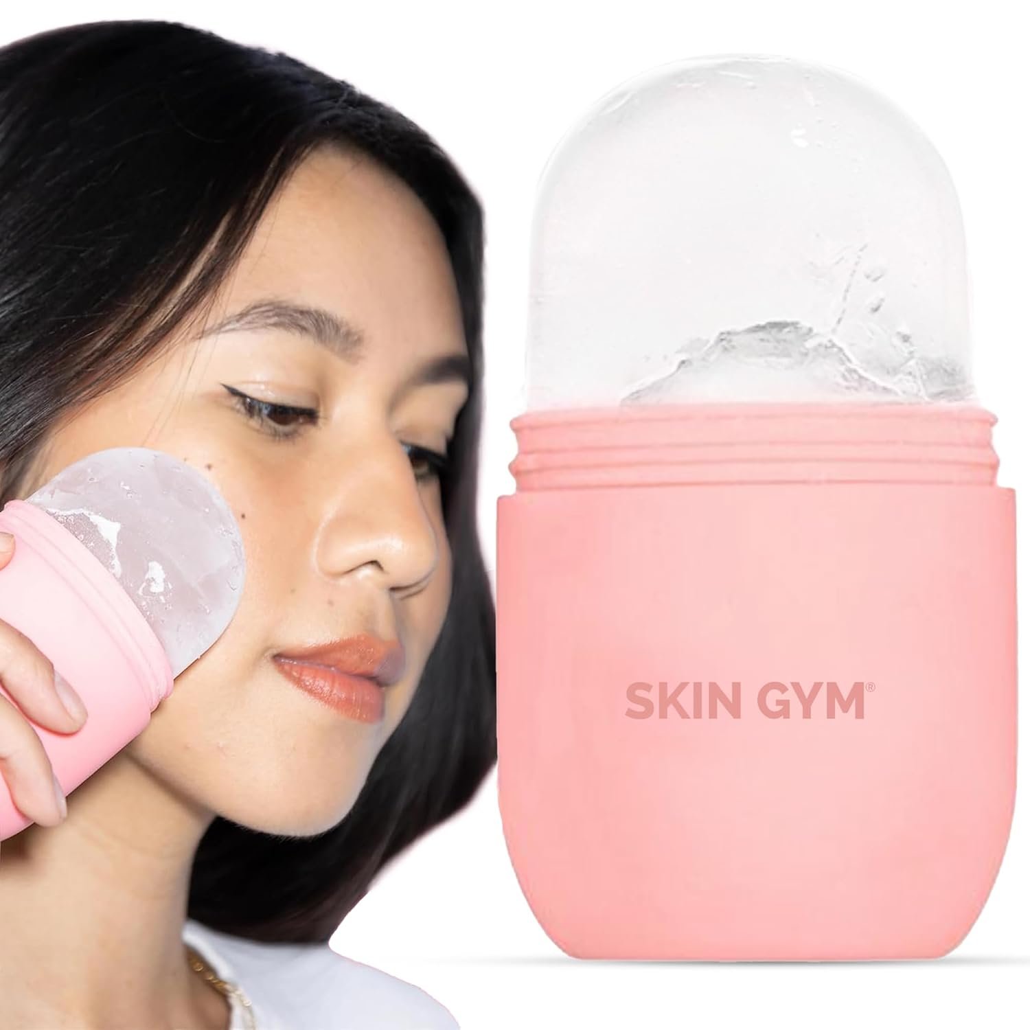 SKIN GYM Ice Roller for Face – Facial Ice Roller for Depuffing & Cooling Skin, Cold Face Roller to Minimize Pores & Soothe Skin, Reusable Cryo Ice Roller for Glowing Complexion