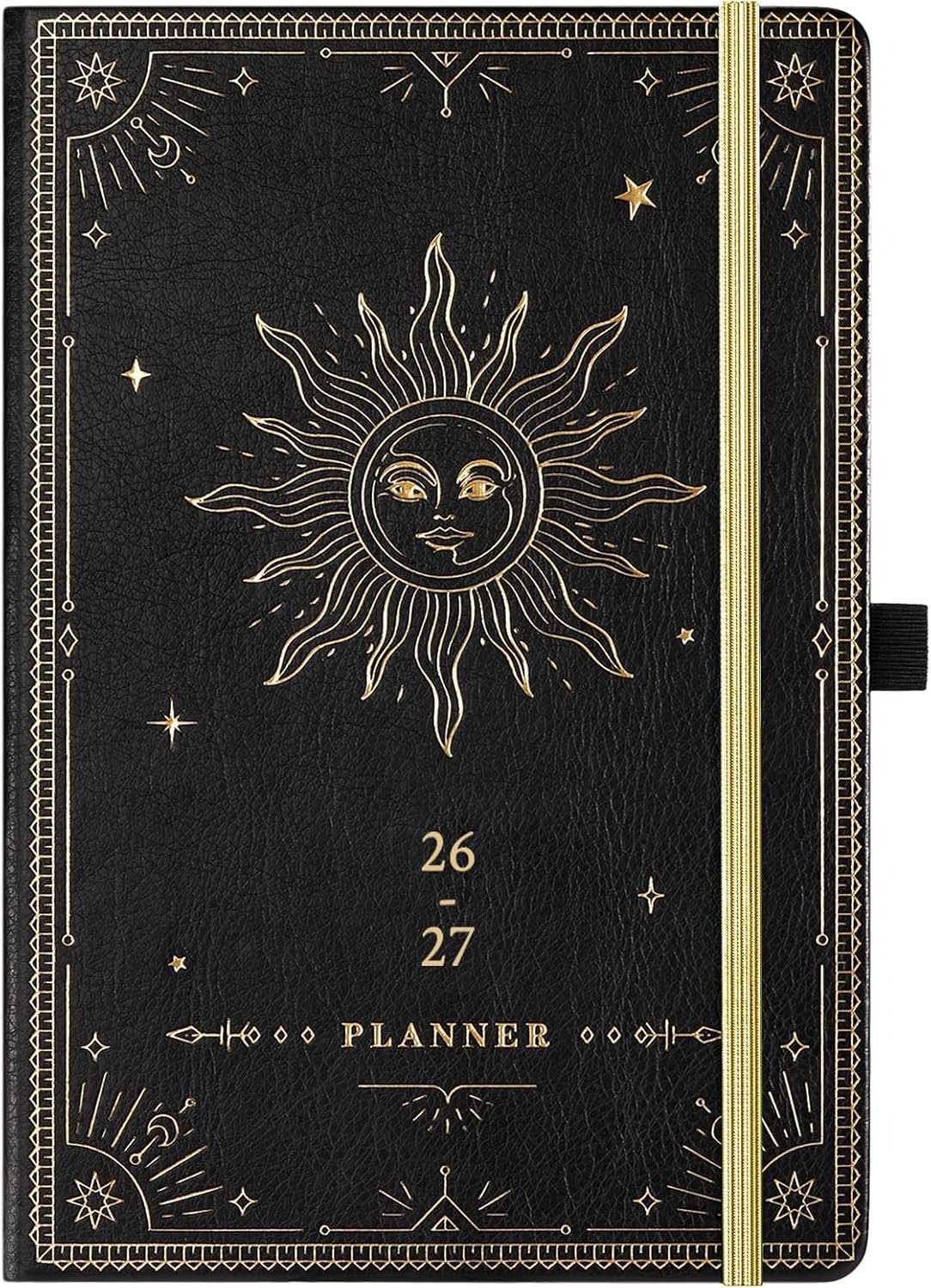 Planner 2026-2027, Academic Planner 2026-2027, 5.75″ x 8.25″ | July 2026 – June 2027, 2026-27 Weekly and Monthly Planner, Faux Leather planner with Back Pocket & 40 Notes Pages – The Sun