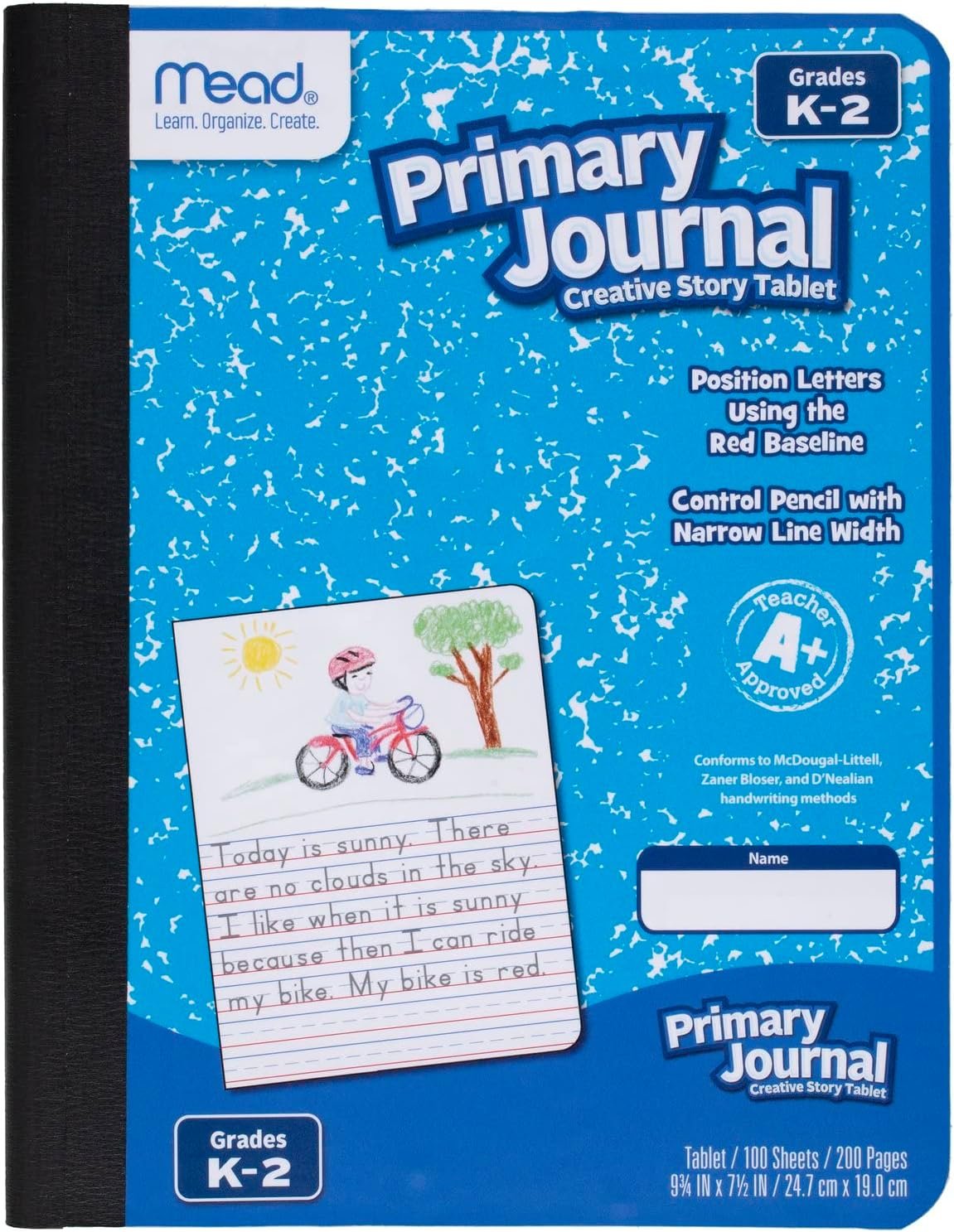 Mead Primary Journal Creative Story Tablet Composition Notebook, 7.5″ x 9.75″, Grades K-2, 100 Sheets, Blue (09554)