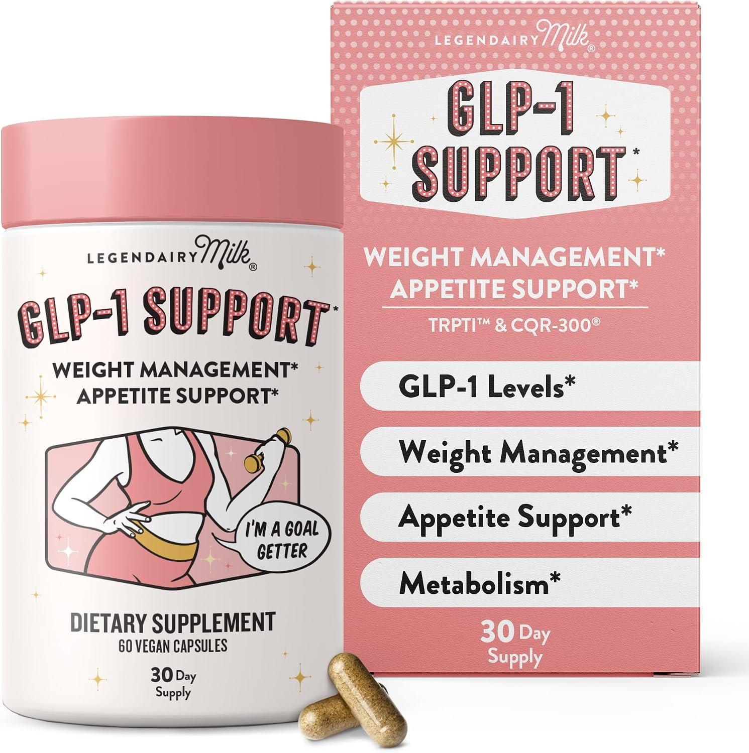 Legendairy Milk GLP-1 Appetite & Weight Management Support, 60 Capsules | Supports natural GLP-1 signaling pathways, fullness cues and appetite balance alongside healthy daily habits as part of use.