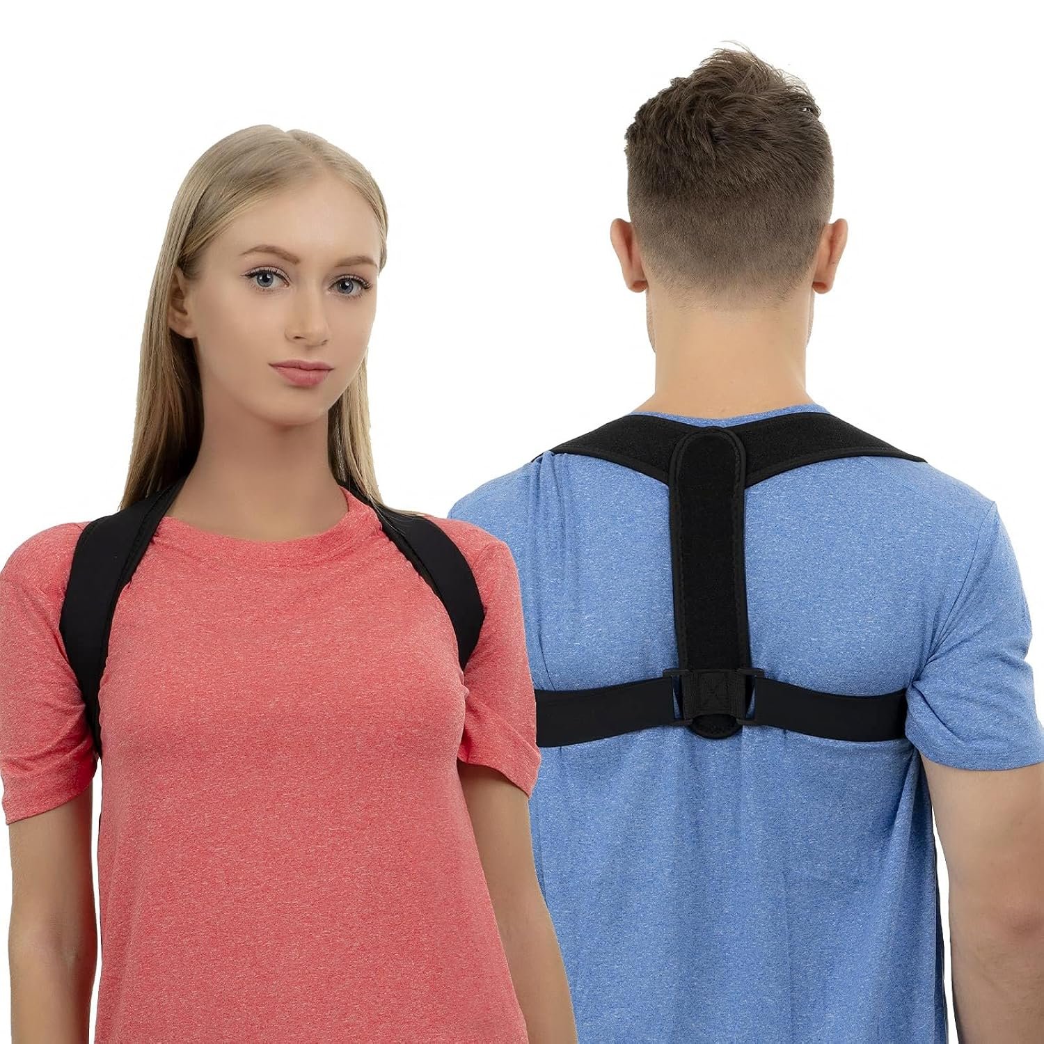 Posture Corrector for Women and Men,Adjustable Upper Back Brace, Breathable Back Support straightener, Providing Pain Relief from Lumbar, Neck, Shoulder, and Clavicle, Back.