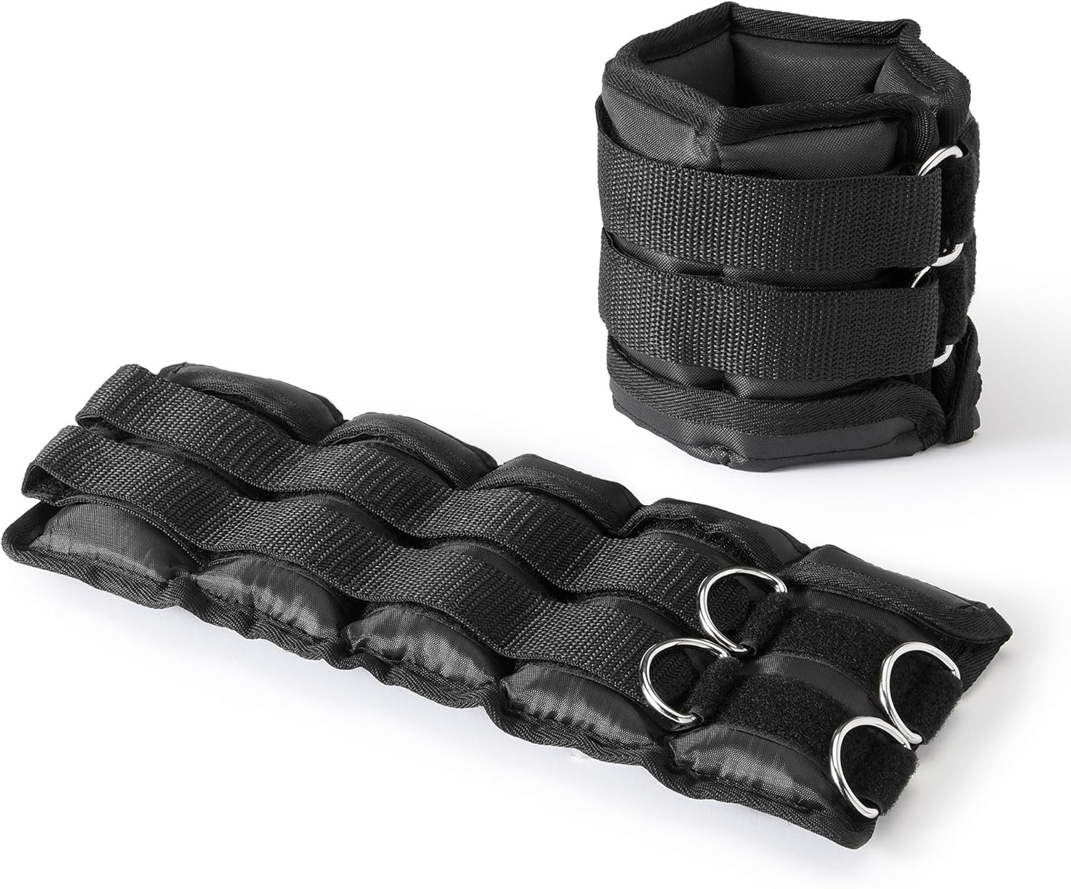 Amazon Basics Adjustable Ankle Weights for Men & Women, for Workouts, Resistance Training, Walking, Black