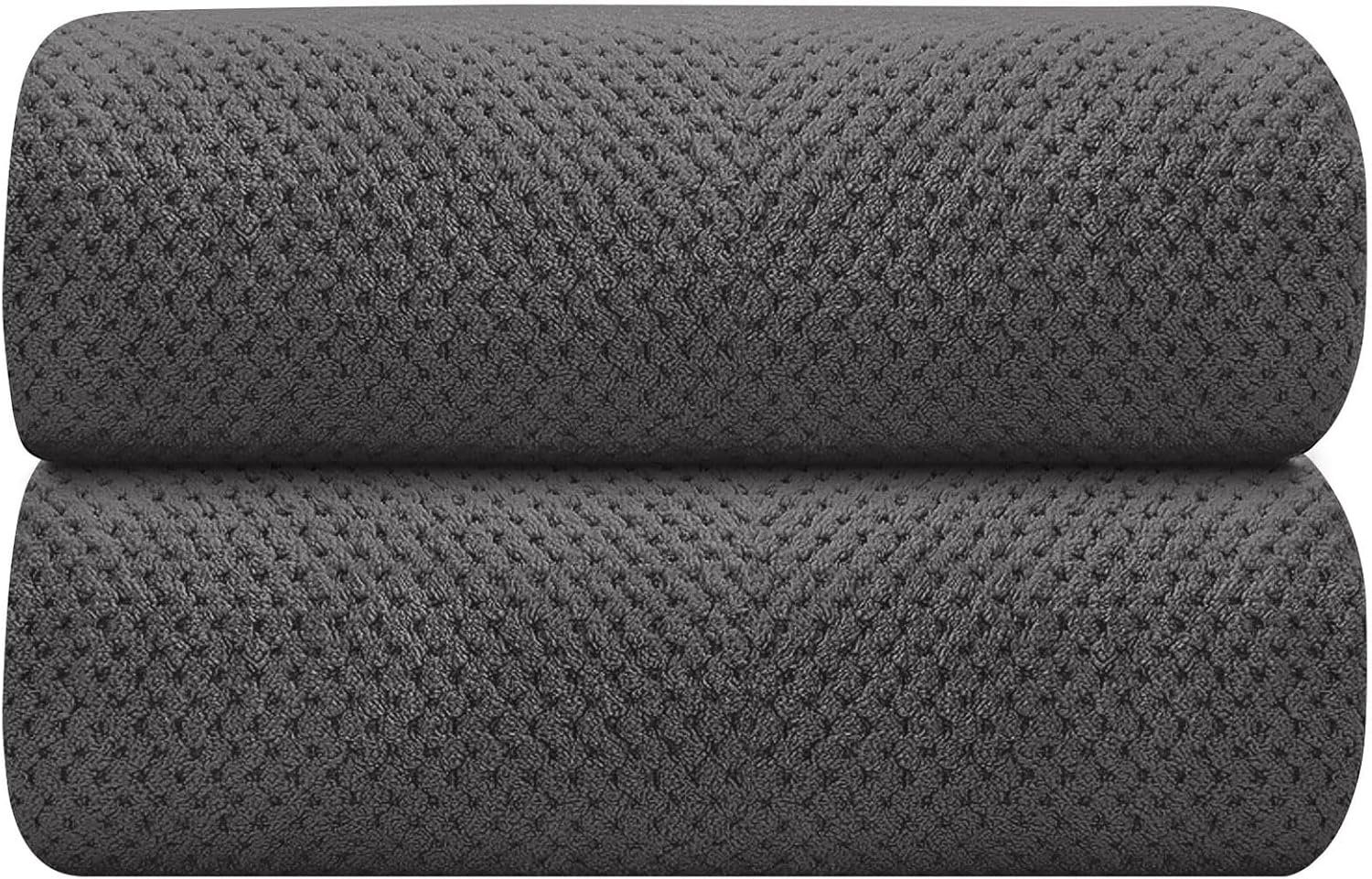 HOMEXCEL Bath Towels 2PK, Microfiber Ultra Soft Bathroom Towel, 27×54 in | Highly Absorbent, Light Weight, Quick Drying Towel Set for Sport, Yoga, SPA, Fitness, Grey