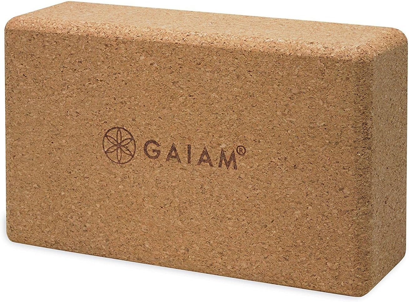 Gaiam Natural Cork Yoga Block, Non-Slip Brick for Pilates & Balance | 100% natural cork with non-slip grip & rounded edges. Eco-friendly foam alternative for yoga, Pilates, balance & meditation.