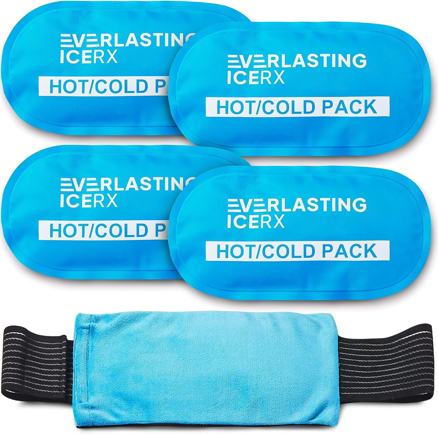 Reusable Gel Ice Packs for Injuries, Hot and Cold Compression Wrap 4 Pack
