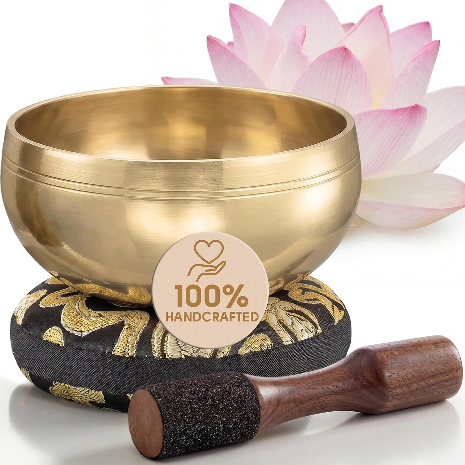 Tibetan Singing Bowl Set – Easy to Play & Beginner Friendly Meditation Bowl with Cushion & Mallet | Stress Relief & Mindfulness | Gift-Ready