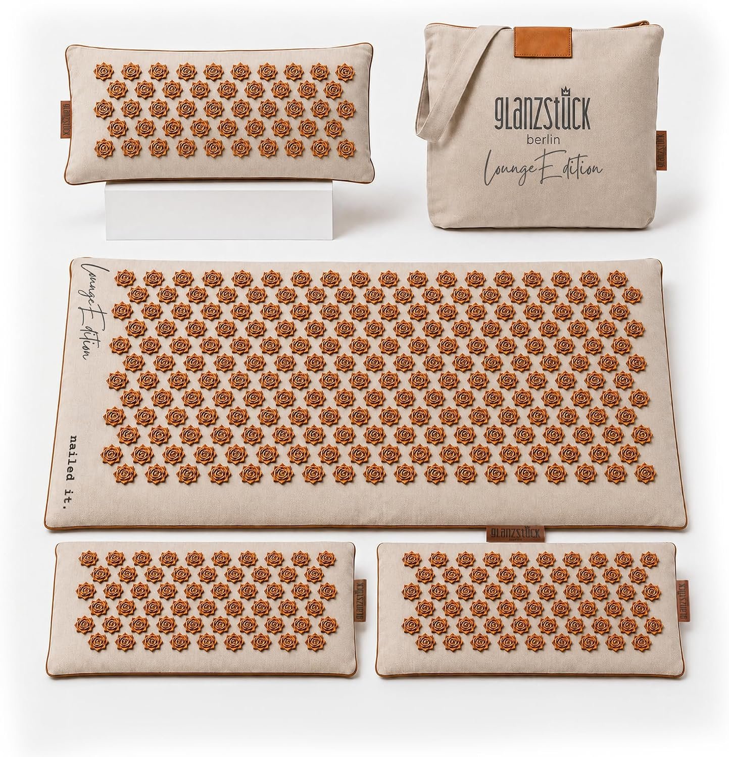 Glanzstück Berlin® Health Collection XXL Acupressure Mat Set for Full Body for Tension Headaches Back Pain Stress